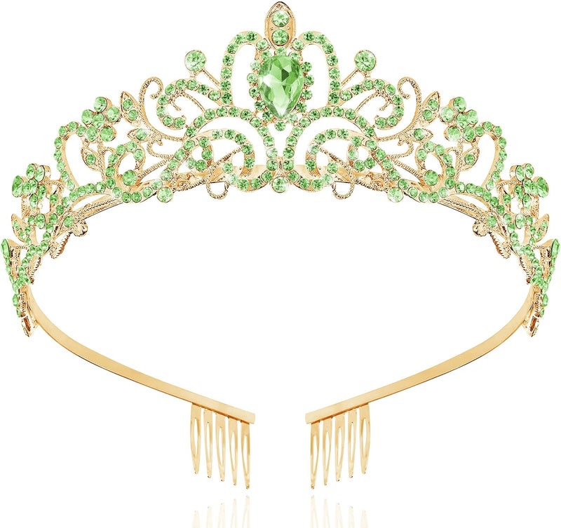 TAROSE Crowns for Women, Queen Crystal Gold Silver Tiaras with White Rhinestone and Combs, Goddess Crown for Wedding Bride Birthday Princess Bridal Shower Hair Accessories for Women - Image 1